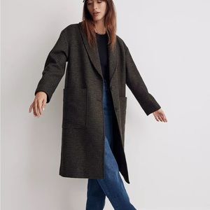 Madewell Carlton Coat Houndstooth Green Wool SOLD OUT EVERYWHERE